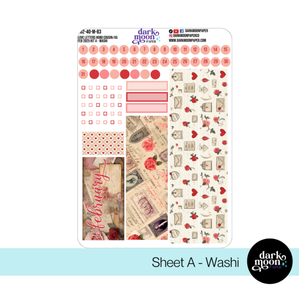 Hobonichi Cousin February Monthly Kit - Love Letters - 102-40-M - Image 2