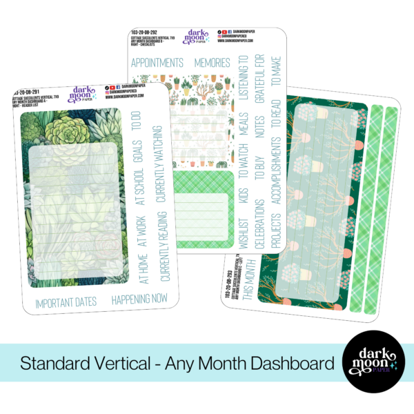 Standard Vertical Planner Dashboard Kit - Cottage Succulents - 103-20-DB - Image 5