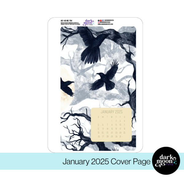 Hobonichi Cousin Monthly Cover Page | Winter Ravens | 401-40-MC - Image 2