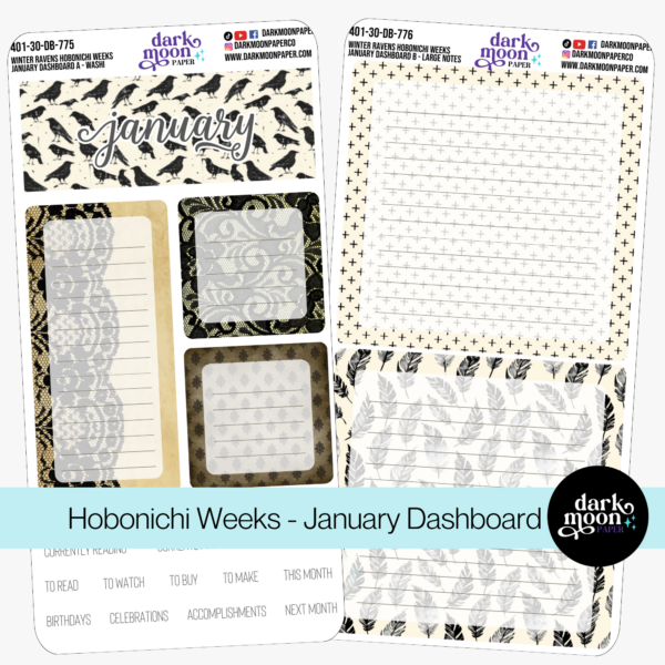 Hobonichi Weeks Dashboard Kit | Winter Ravens | 401-30-DB - Image 3