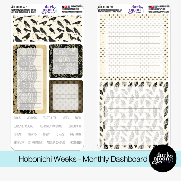 Hobonichi Weeks Dashboard Kit | Winter Ravens | 401-30-DB - Image 2