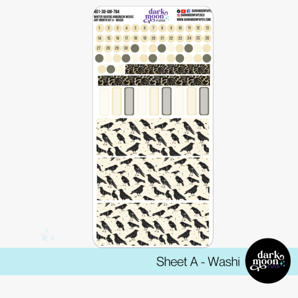 Hobonichi Weeks Any Month Monthly Kit | Winter Ravens 401-30-AM - Image 2