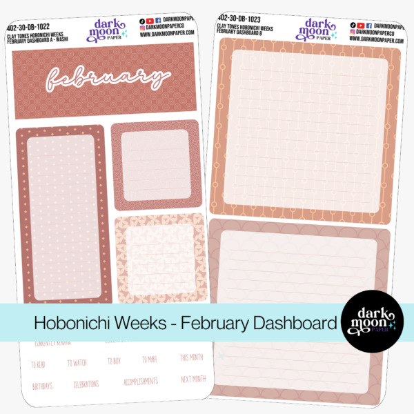 Hobonichi Weeks Dashboard Kit - Clay Tones - 402-30-DB