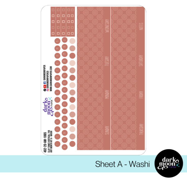 Standard Vertical Planner Any Month Monthly Kit - Clay Tones - 402-20-AM - Image 2