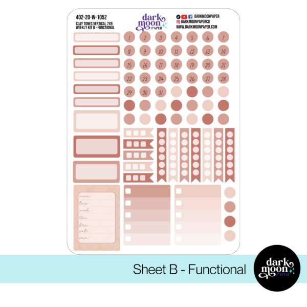 Standard Vertical Planner Weekly Kit - Clay Tones - 402-20-W - Image 4