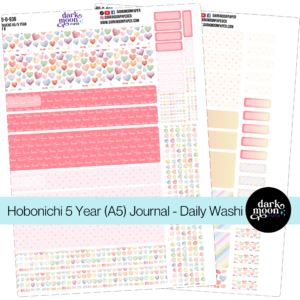 Hobonichi 5 Year Journal (A5) Daily Page Stickers - Colorburst Love - 202-80-D
