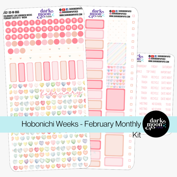 Hobonichi Weeks February 2025 Monthly Kit - Colorburst Love - 202-30-M