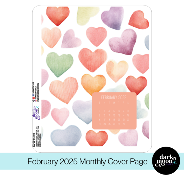 Standard Vertical Planner Monthly Cover Page - Colorburst Love - 202-20-MC - Image 2