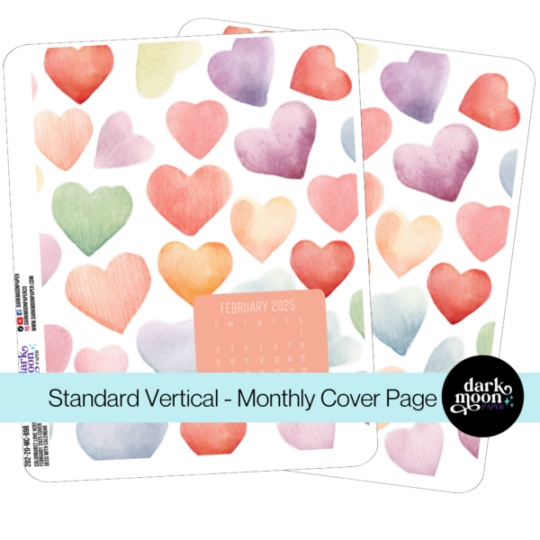 Standard Vertical Planner Monthly Cover Page - Colorburst Love - 202-20-MC