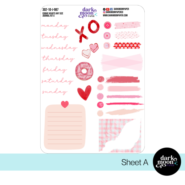 Any Size Notebook Journal Kit - Cookie Hearts - 302-10-M - Image 2