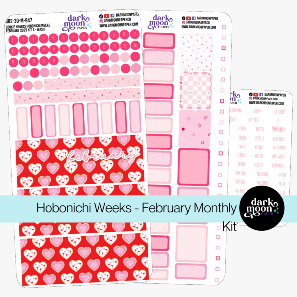 Hobonichi Weeks February 2025 Monthly Kit - Cookie Hearts - 302-30-M