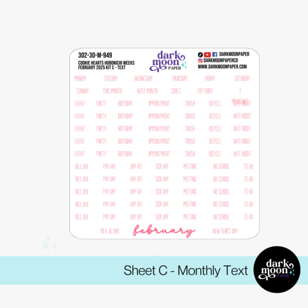 Hobonichi Weeks February 2025 Monthly Kit - Cookie Hearts - 302-30-M - Image 4