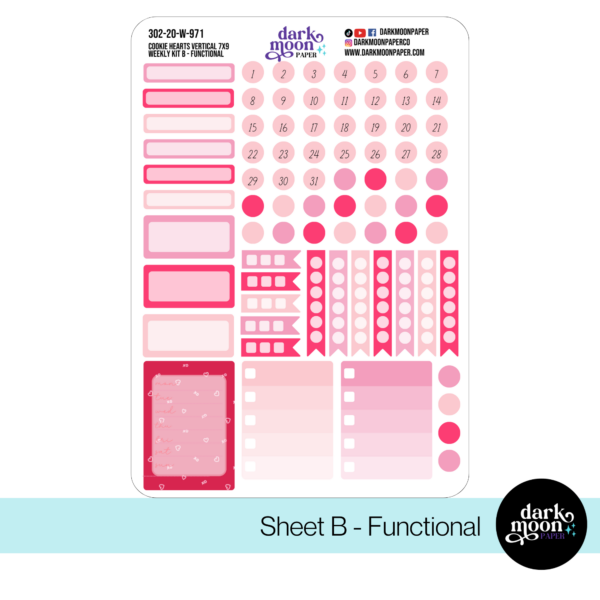 Standard Vertical Planner Weekly Kit | Cookie Hearts | 302-20-W - Image 3