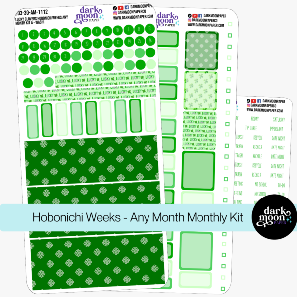 Hobonichi Weeks Any Month Monthly Kit - Lucky Clovers - 203-30-AM
