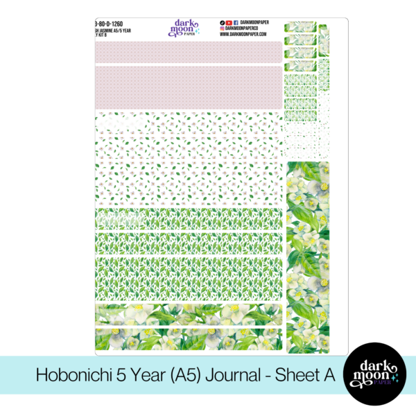 Hobonichi 5 Year Journal (A5) Daily Page Stickers - Fresh Jasmine - 303-80-D - Image 2
