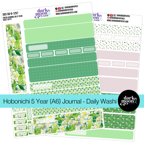 Hobonichi 5 Year Journal (A6) Daily Page Stickers - Fresh Jasmine - 303-50-D
