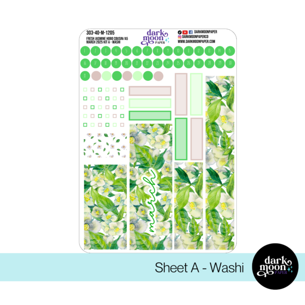 Hobonichi Cousin March Monthly Kit - Fresh Jasmine - 303-40-M - Image 2