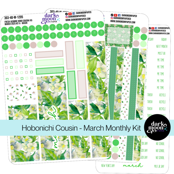 Hobonichi Cousin March Monthly Kit - Fresh Jasmine - 303-40-M