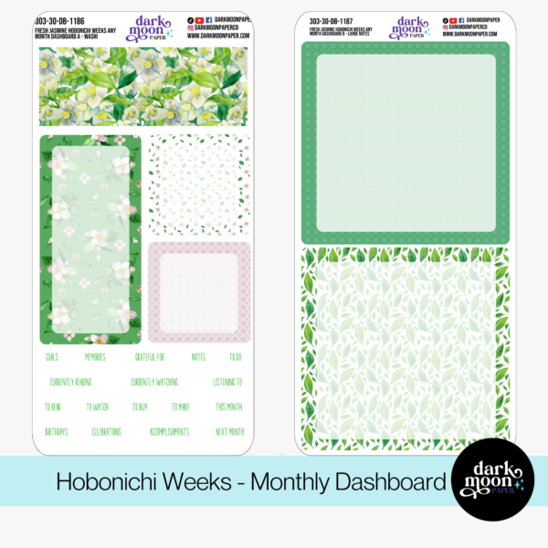 Hobonichi Weeks Dashboard Kit - Fresh Jasmine - 303-30-DB