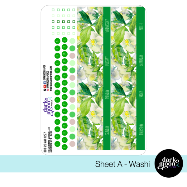 Standard Vertical Planner Any Month Monthly Kit - Fresh Jasmine - 303-20-AM - Image 2