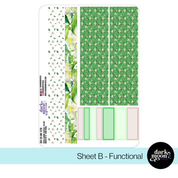 Standard Vertical Planner Any Month Monthly Kit - Fresh Jasmine - 303-20-AM - Image 3