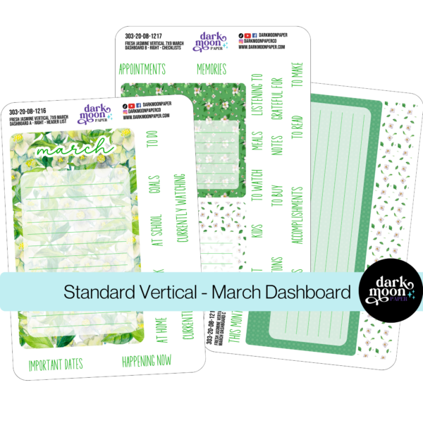 Standard Vertical Planner Dashboard Kit - Fresh Jasmine - 303-20-DB - Image 5