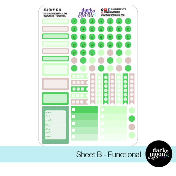 Standard Vertical Planner Weekly Kit - Fresh Jasmine - 303-20-W - Image 3