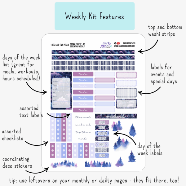 Floral Weekly Sticker Kits – A5 Hobonichi Cousin – Coordinated Seasonal Designs - Image 4