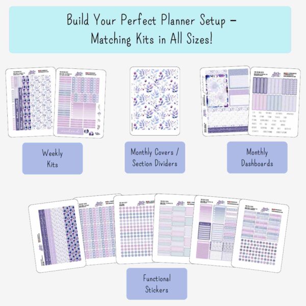 Matching kits for the 7x9 monthly planner sticker kit