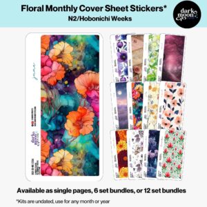 Overview of all monthly cover planner section divider sheets from the Floral Collection, sized for Hobonichi Weeks N2 planners