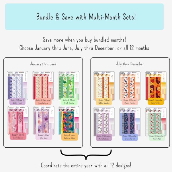 Bundle and save options for 7x9 monthly planner sticker kit