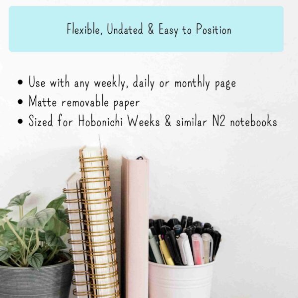 Infographic about flexibility and easy to position monthly sticker kits