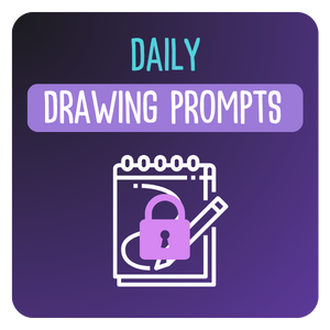 Infographic daily drawing prompts available free in the freebies library