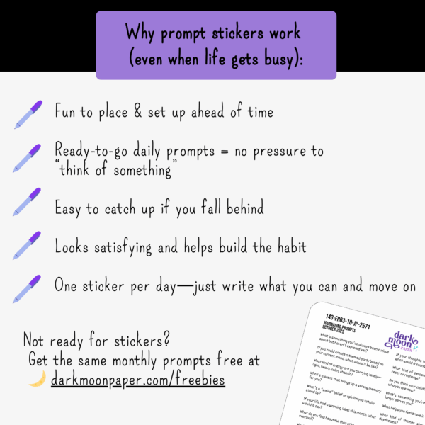 Stick to your journaling habit with easy to use journal prompt stickers