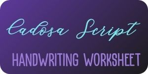 Cadosa Script free cursive handwriting worksheet download