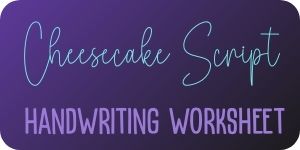 Cheesecake Script free cursive handwriting worksheet download